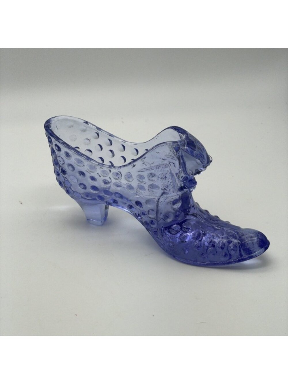Vintage Fenton Glass Hobnail Cat Head Boot Shoe Slipper